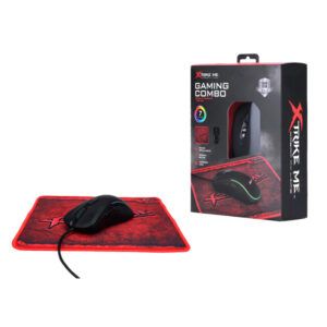 Mouse RGB 3600DPI + Mouse pad gaming GMP-290 Xtrike Me