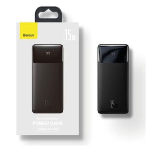 Baseus power bank bipow display digital 10000mah 15w negro