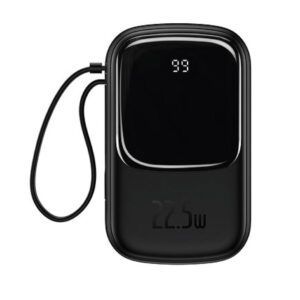 Baseus-batería externa para teléfono, cargador portátil de 20000mAh, PD, carga rápida, Cables integrados