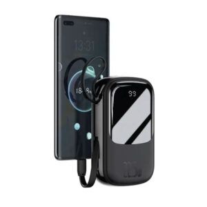 Baseus-batería externa para teléfono, cargador portátil de 20000mAh, PD, carga rápida, Cables integrados