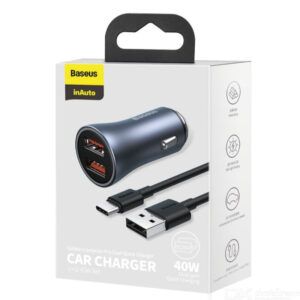 Baseus inauto car charger 40w cable tipo c set