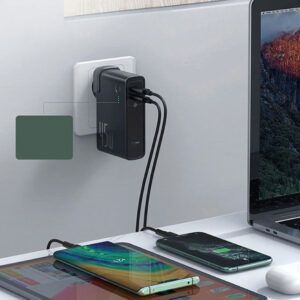 Baseus-Batería Externa de 10000mAh, cargador GaN de 45W, 2 en 1, PD, QC 3,0, AFC, carga rápida, USB, para iPhone, Samsung, Macbook Pro