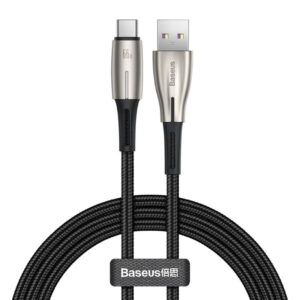 Baseus-cable en forma de gota de agua, cable de sobrealimentación para tipo C 66W 1m /2m negro