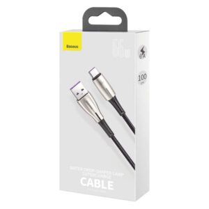Baseus-cable en forma de gota de agua, cable de sobrealimentación para tipo C 66W 1m /2m negro