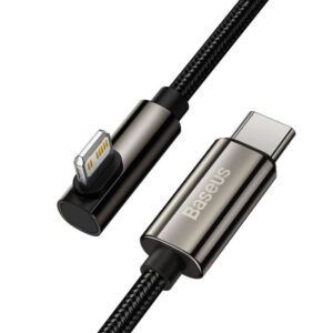 Baseus CATLCS-A01 Legend Series Codo Cable de datos de carga rápida Tipo-C a iP PD 20W 1m / 2m Negro