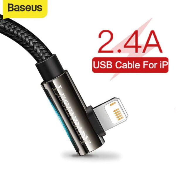 Baseus Legend Series Codo Cable de datos de carga rápida USB a iP 2.4A