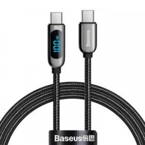 Cable de datos de carga rápida pantalla bs tipo c a tipo c 100w 1m - 2m