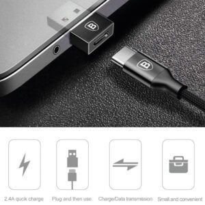 Adaptador convertidor Baseus Exquisito USB macho a tipo C hembra negro (CATJQ-A01)
