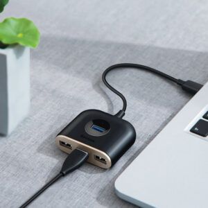 Baseus adaptador 4 in 1 USB HUB (USB3.0 TO USB3.0*1+USB2.0*3) 1m Black (CAHUB-AY01)