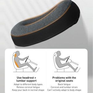 Almohada de viaje para reposacabezas de coche Baseus con espuma viscoelástica negra