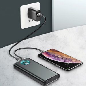 Baseus Amblight Pantalla digital Carga rápida PD3.0+QC3.0 Power Bank 18W 20000mAh Negro