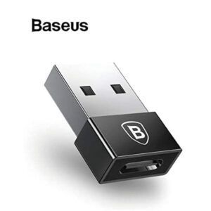 Adaptador convertidor Baseus Exquisito USB macho a tipo C hembra negro (CATJQ-A01)