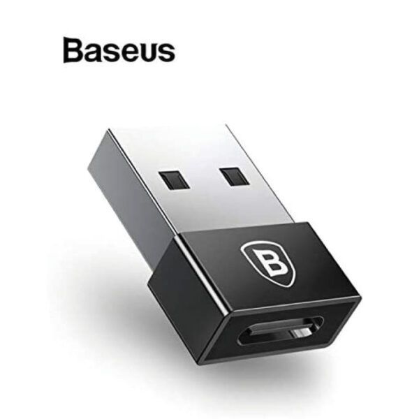 Adaptador convertidor Baseus Exquisito USB macho a tipo C hembra negro (CATJQ-A01)