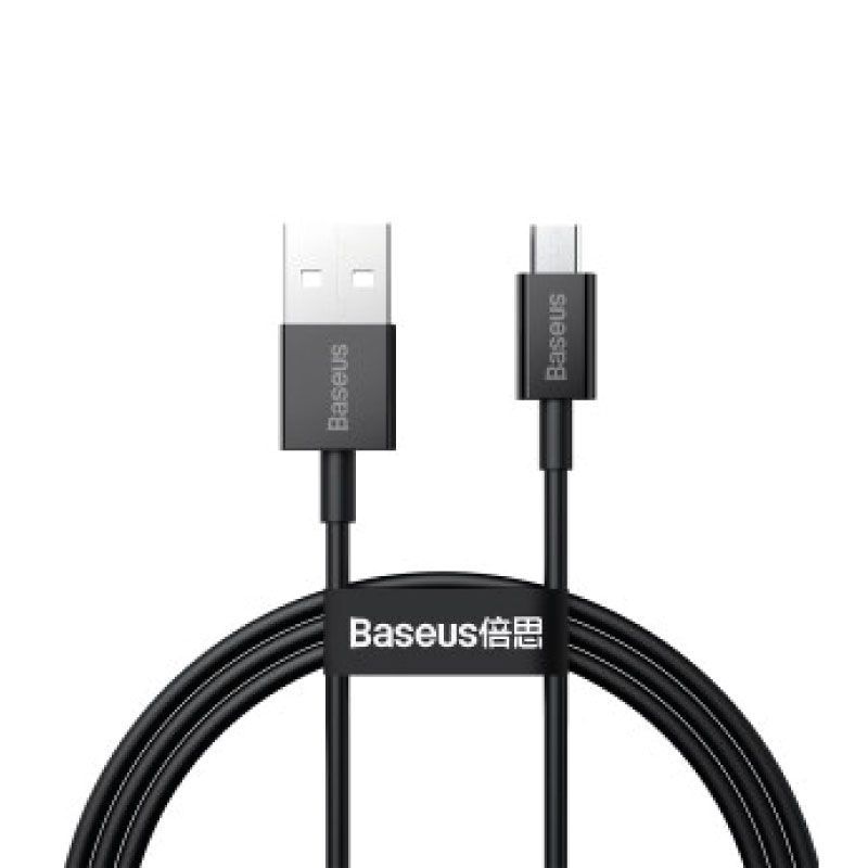 Baseus Superior Series Cable de datos de carga rápida USB a Micro 2A Cord 1m/ 2m - Negro