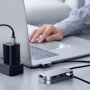 Concentrador de USB-HUB baseus, ángulo de curva n. ° 7, convertidor multifuncional tipo C (cahub-cwj0g)