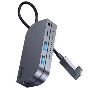 Concentrador de USB-HUB baseus, ángulo de curva n. ° 7, convertidor multifuncional tipo C (cahub-cwj0g)