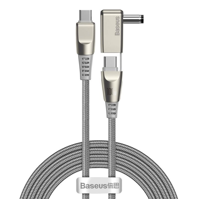Cable carga rápida Baseus round c to c + dc 100W 2M  negro