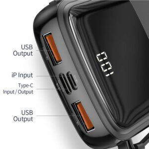 Batería Externa de 10000 mAh, cable TYPE-C, 15W, 3A, ppqd-a01, baseus, color negro