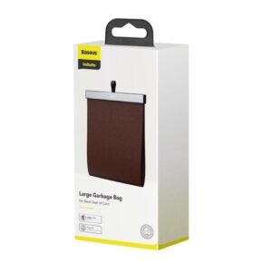 Baseus Bolsa de basura Grande para Asiento Trasero de Autos Marrón / Negra