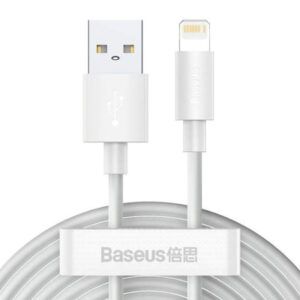 Baseus 2x set USB – Cable Lightning carga rápida Power Delivery 1,5 m blanco