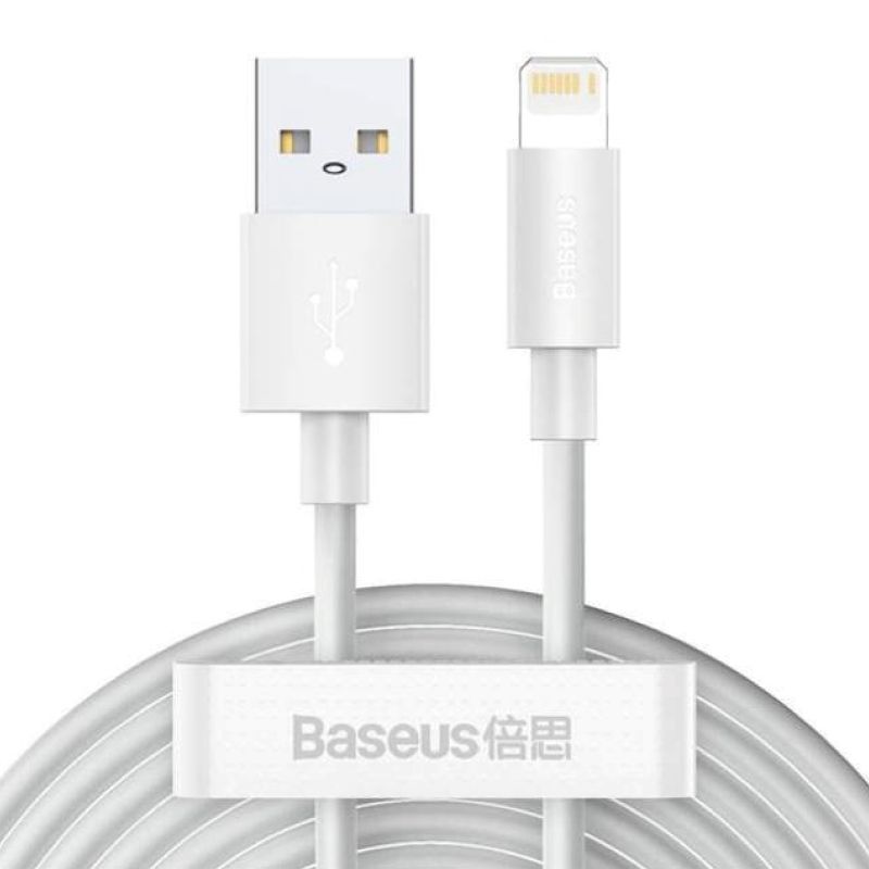Baseus 2x set USB - Cable Lightning carga rápida Power Delivery 1,5 m blanco