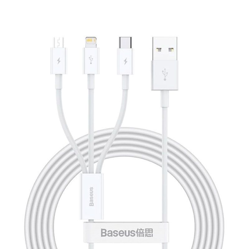 Cable Baseus Superior Series USB de carga rápida a M+L+C