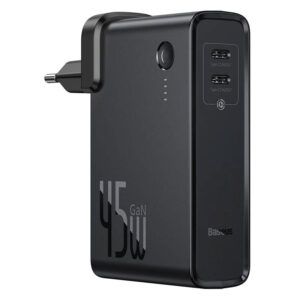 Baseus-Batería Externa de 10000mAh, cargador GaN de 45W, 2 en 1, PD, QC 3,0, AFC, carga rápida, USB, para iPhone, Samsung, Macbook Pro