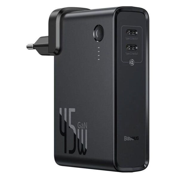 Baseus-Batería Externa de 10000mAh, cargador GaN de 45W, 2 en 1, PD, QC 3,0, AFC, carga rápida, USB, para iPhone, Samsung, Macbook Pro