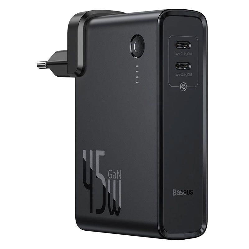 Baseus-Batería Externa de 10000mAh, cargador GaN de 45W, 2 en 1, PD, QC 3,0, AFC, carga rápida, USB, para iPhone, Samsung, Macbook Pro