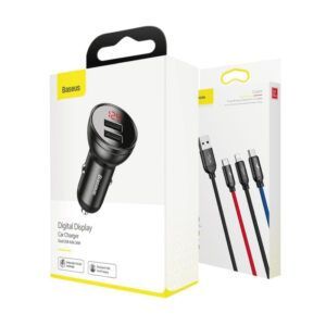 Baseus-cargador rápido para coche, dispositivo de carga rápida de 45W, doble SCP 4,0 3,0, USB, para Xiaomi, Huawei, tipo C