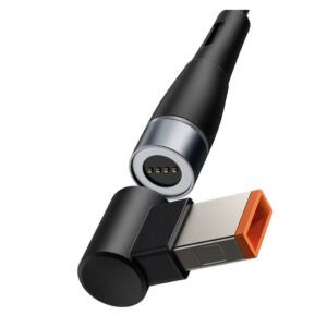 Baseus Zinc Magnetic Series Lenovo Laptop Cable de carga USB Tipo C a DC Puerto cuadrado 100W 2m negro
