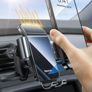 Baseus Sensor inteligente de energía Solar coche inalámbrico eléctrica de ventilación de aire soporte para iPhone, Samsung, teléfono Xiaomi titular