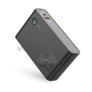 Baseus-Batería Externa de 10000mAh, cargador GaN de 45W, 2 en 1, PD, QC 3,0, AFC, carga rápida, USB, para iPhone, Samsung, Macbook Pro