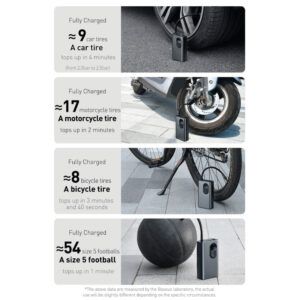 Baseus-compresor de aire portátil para coche, Inflador de neumáticos Digital de 150 PSI, bomba de aire de 12V de CC, inflador automático para coche, bicicleta y motocicleta