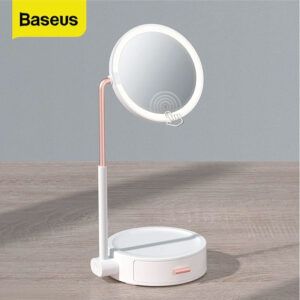 Baseus  Espejo de maquillaje iluminado con caja de almacenamiento
