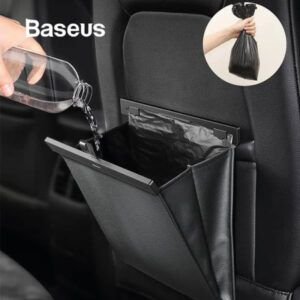 Baseus Bolsa de basura Grande para Asiento Trasero de Autos Marrón / Negra