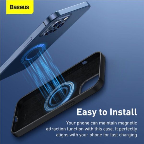 Baseus-funda de teléfono magnética para iPhone 12 Pro, carcasa de Gel de sílice líquida, protector trasero Simple para iPhone