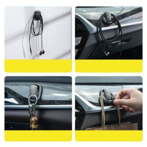 Baseus Car Tool Beetle Vehículo Gancho Organizador de cables Gris oscuro