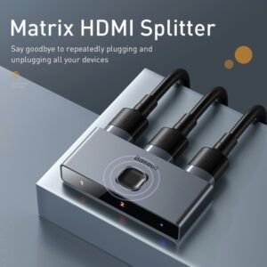 Hdmi baseus 4K HD  Hub Audio Video Convertidor tres en uno (gris oscuro)