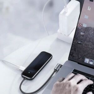 Baseus-concentrador de red multifunción USB tipo C, 4x USB + PD, CAHUB-EZ0G: 5, periféricos grises profundos para ordenador, suministros de juegos, accesorios Ethernet