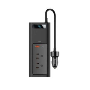 Inversor de corriente de 150 W, USB, Tipo C, pantalla LCD, para auto y camioneta-Baseus