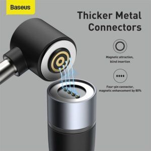 Baseus Tipo-C a puerto redondo DC (4.0 * 1.7 mm) 100W 2M Cable de carga de serie magnética de zinc para Lenovo Laptop Clack