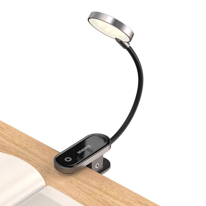 Baseus-minilámpara Led recargable por USB para escritorio, luz nocturna Flexible con Clip, cálida, para leer libros, viajes y dormitorio