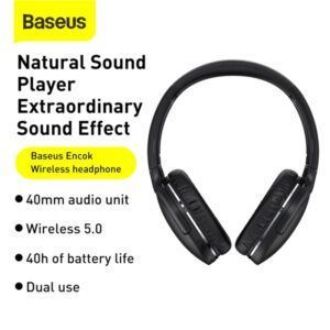 Baseus-auriculares inalámbricos D02 Pro con Bluetooth, cascos portátiles estéreo para teléfono, ordenador y juegos