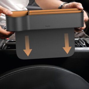 Baseus Crcwh-01 Organizador De Cuero Para Auto Negro / café