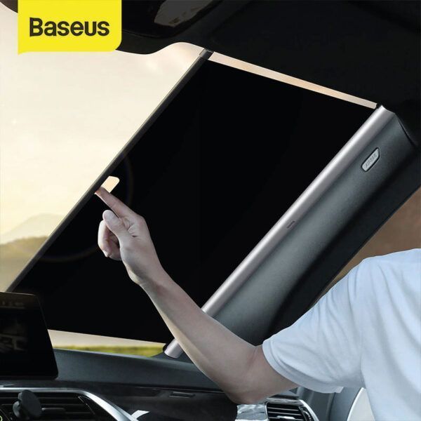 Baseus-Parasol para ventana delantera y trasera retráctil para coche, quitasol para el parabrisas del vehículo, plegable, bloquea los rayos solares