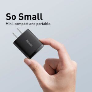 Baseus Cargador rápido, enchufe (Negro)  20W USB tipo C Compacto