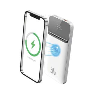 Banco de energía inalámbrico magnético baseus 10000mah blanco