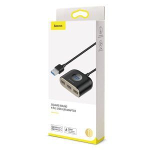 Baseus adaptador 4 in 1 USB HUB (USB3.0 TO USB3.0*1+USB2.0*3) 1m Black (CAHUB-AY01)