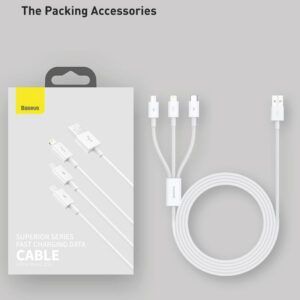 Cable Baseus Superior Series USB de carga rápida a M+L+C